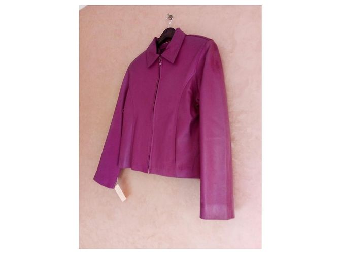 Autre Marque Chaqueta de cuero morada para mujer Púrpura - vista 4