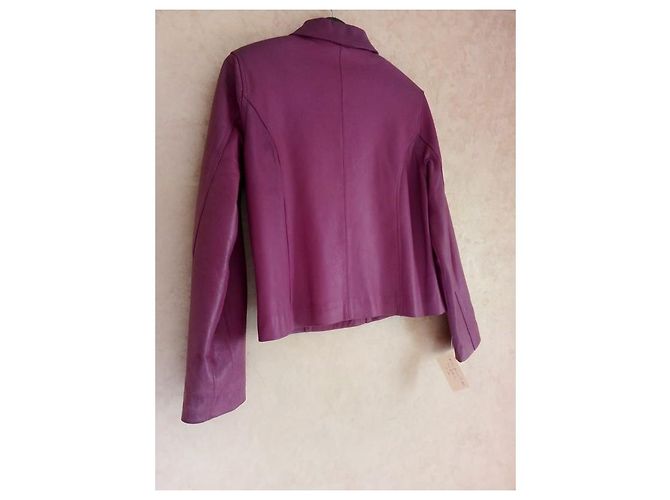 Autre Marque Chaqueta de cuero morada para mujer Púrpura - vista 6