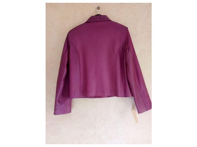 Autre Marque Chaqueta de cuero morada para mujer Púrpura - vista 7