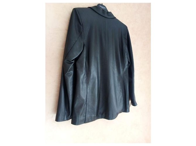 Autre Marque Schwarze Lederjacke 4 Tasten - Ansicht 3