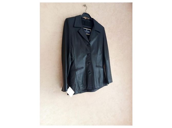 Autre Marque Schwarze Lederjacke 4 Tasten - Ansicht 4