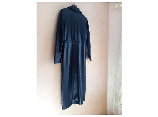 Autre Marque Abrigo largo mujer piel Negro - vista 3