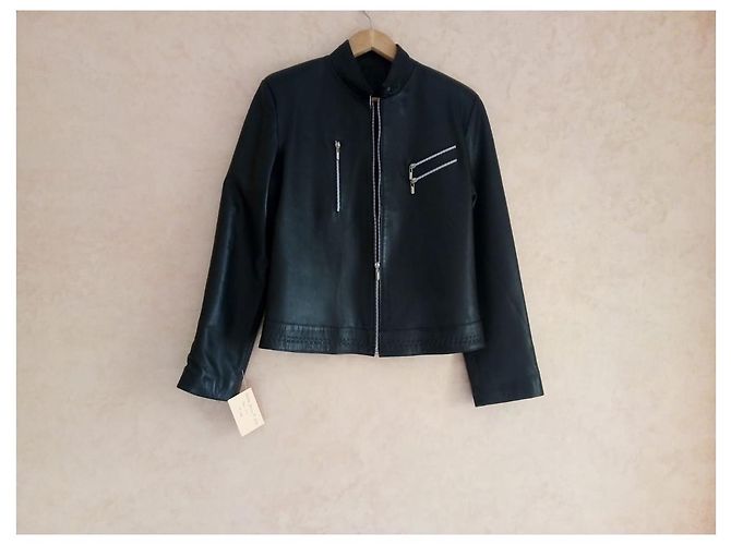 Autre Marque Sehr schöne schwarze Lederjacke mit Reißverschlüssen - Ansicht 6