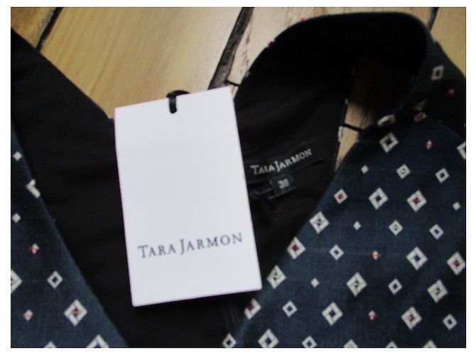 Tara Jarmon, Cocktailkleid Größe 38. Marineblau - Ansicht 4