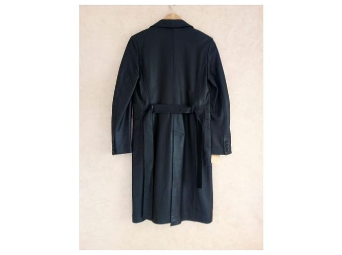 Autre Marque Abrigo de cuero negro para mujer - vista 2
