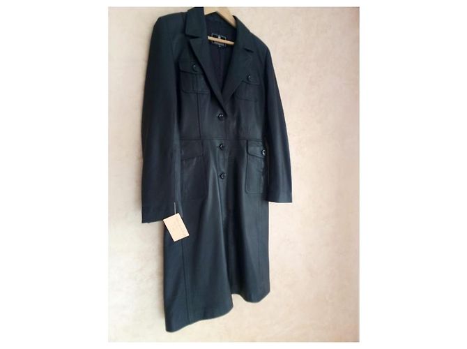 Autre Marque Abrigo de cuero negro para mujer - vista 4