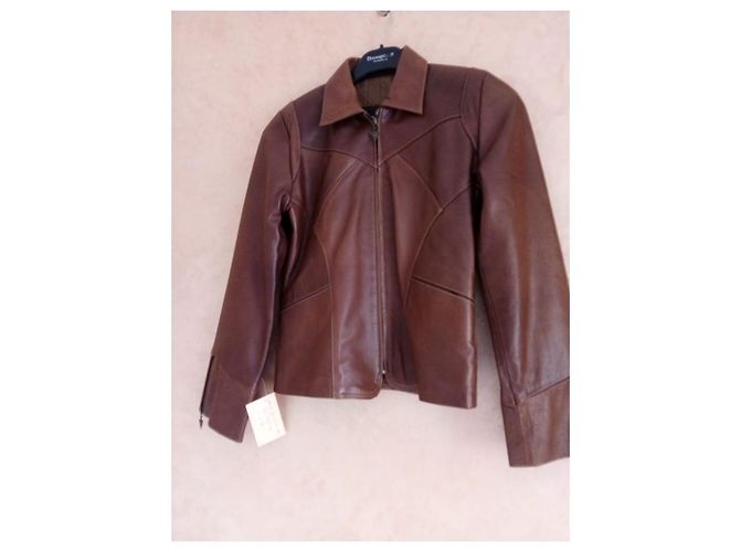 Autre Marque Magalisse Lederjacke Braun - Ansicht 2