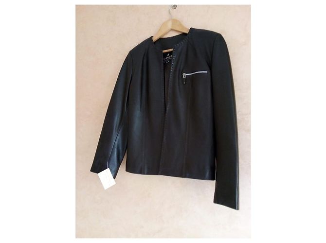 Autre Marque Genähte Ränder aus schwarzem Leder von Spencer - Ansicht 3