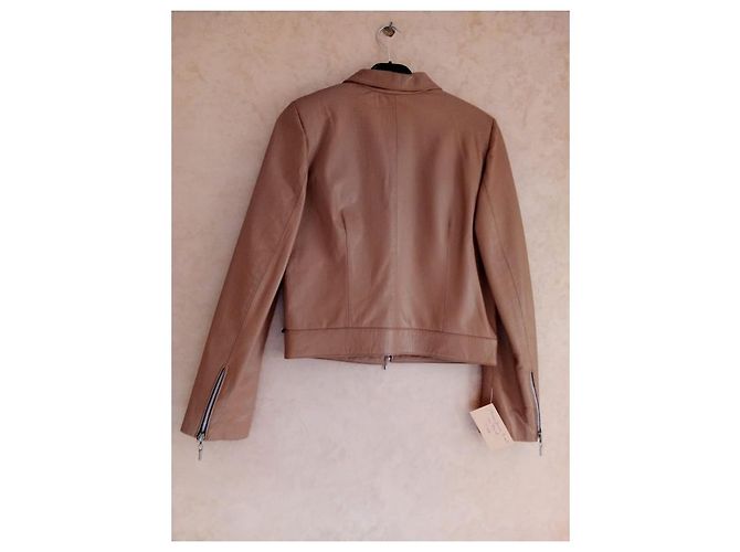 Autre Marque FOX LEATHER Lammlederjacke Braun Beige - Ansicht 2