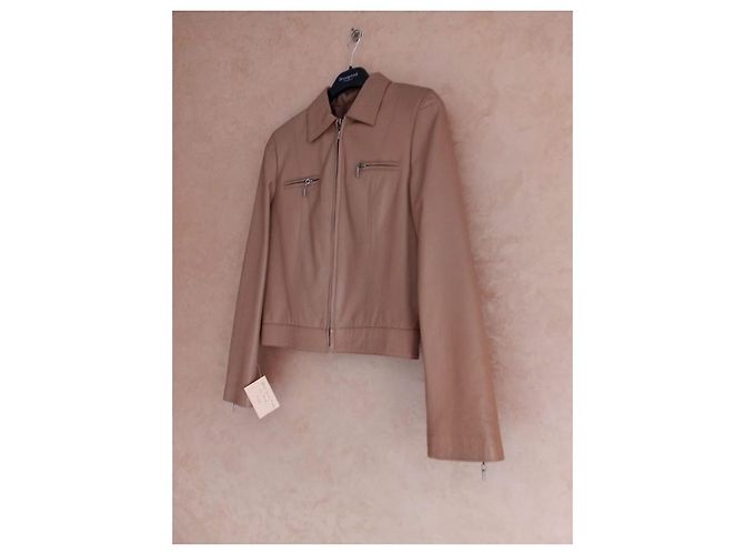 Autre Marque FOX LEATHER Lammlederjacke Braun Beige - Ansicht 4