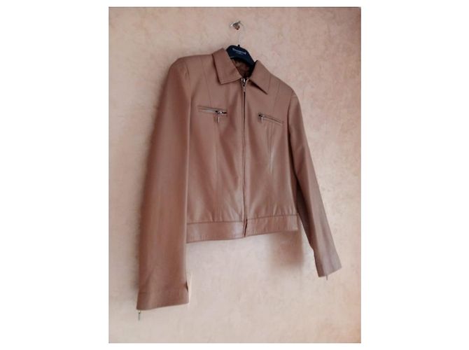 Autre Marque FOX LEATHER Lammlederjacke Braun Beige - Ansicht 6