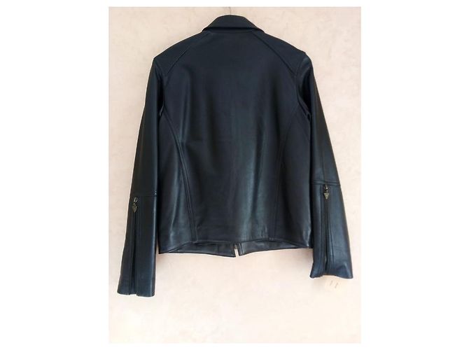 Autre Marque Perfecto schwarze Lederjacke - Ansicht 2