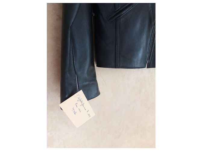Autre Marque Perfecto schwarze Lederjacke - Ansicht 3
