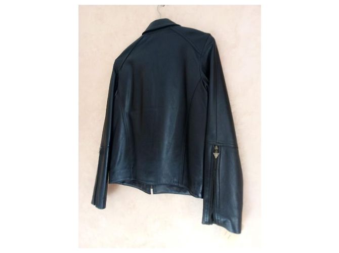 Autre Marque Perfecto schwarze Lederjacke - Ansicht 4
