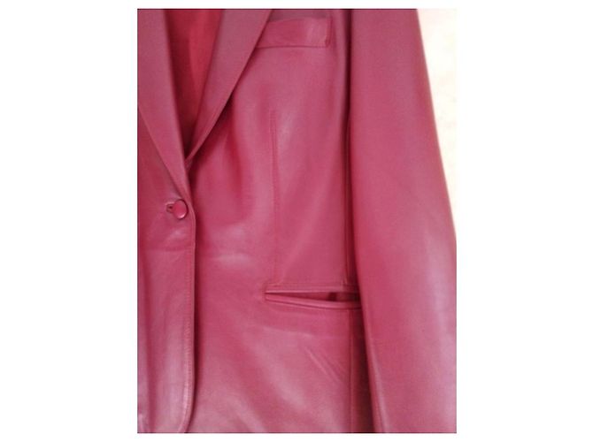 Autre Marque Rote Lederjacke 1 Taste - Ansicht 5