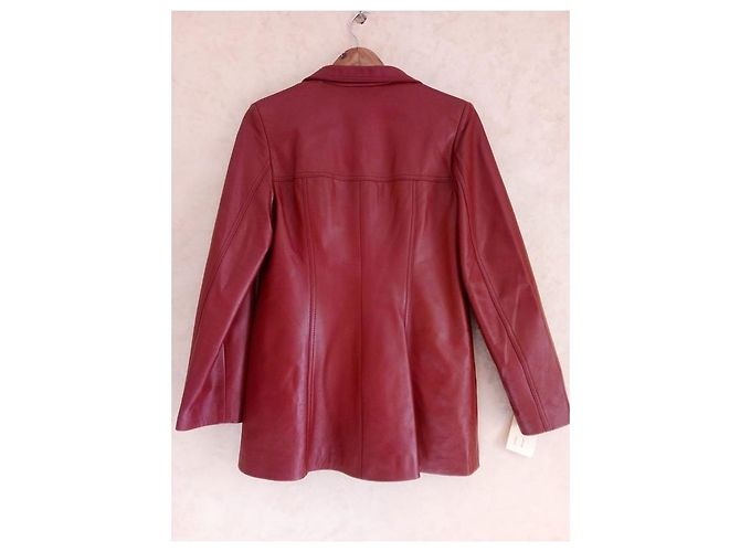 Autre Marque Rote Lederjacke 4 Tasten - Ansicht 2