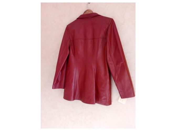 Autre Marque Rote Lederjacke 4 Tasten - Ansicht 5