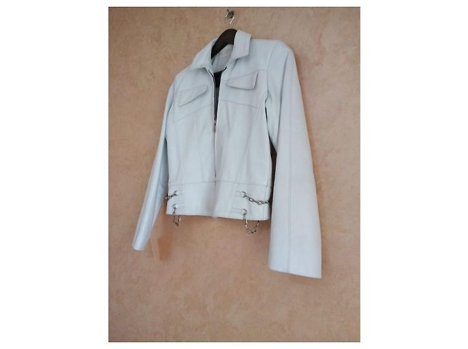 Autre Marque FOX LEATHER Lederjacke aus weißem Lammleder - Ansicht 3