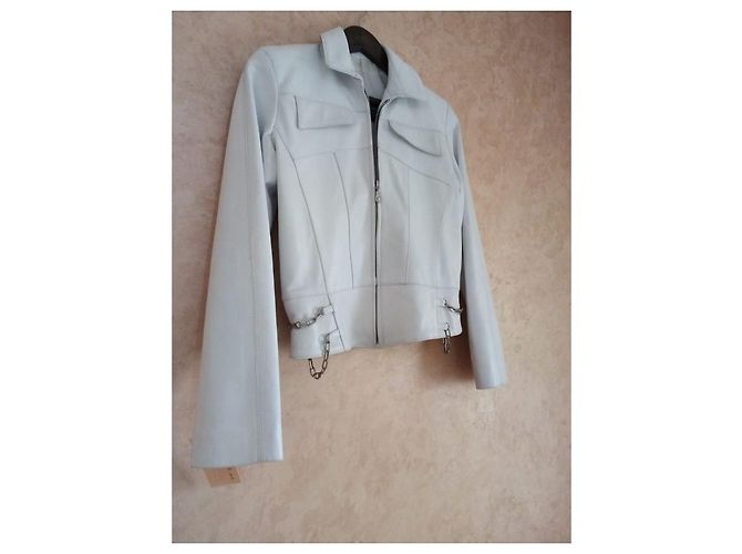 Autre Marque FOX LEATHER Lederjacke aus weißem Lammleder - Ansicht 4