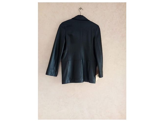 Autre Marque Schwarze Lederjacke 3 Tasten - Ansicht 2