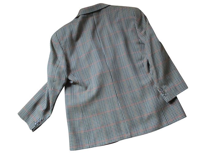 BURBERRY, small check jacket, 44. Beige - view 2