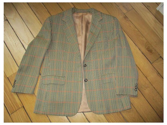 BURBERRY, small check jacket, 44. Beige - view 3