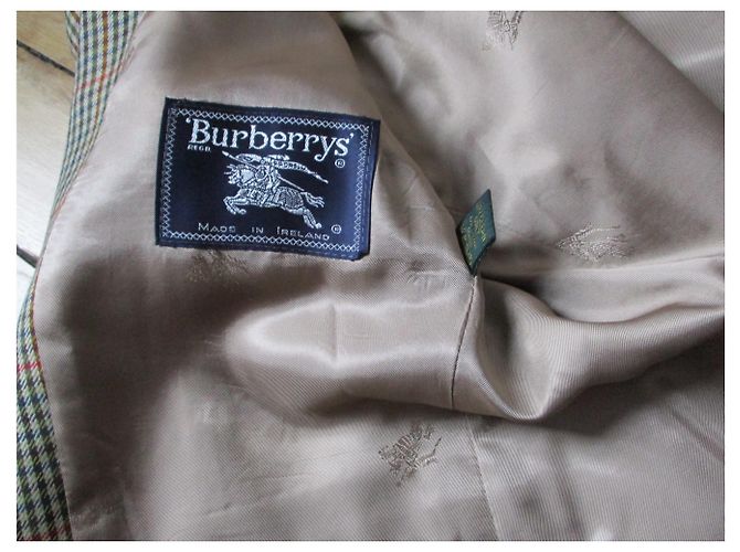 BURBERRY, small check jacket, 44. Beige - view 4