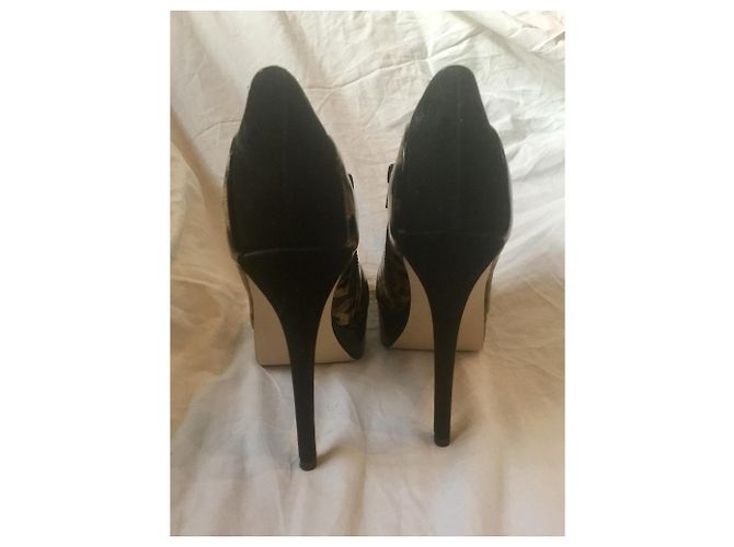 Kurt Geiger Botines con estampado de leopardo de alto brillo Negro - vista 5