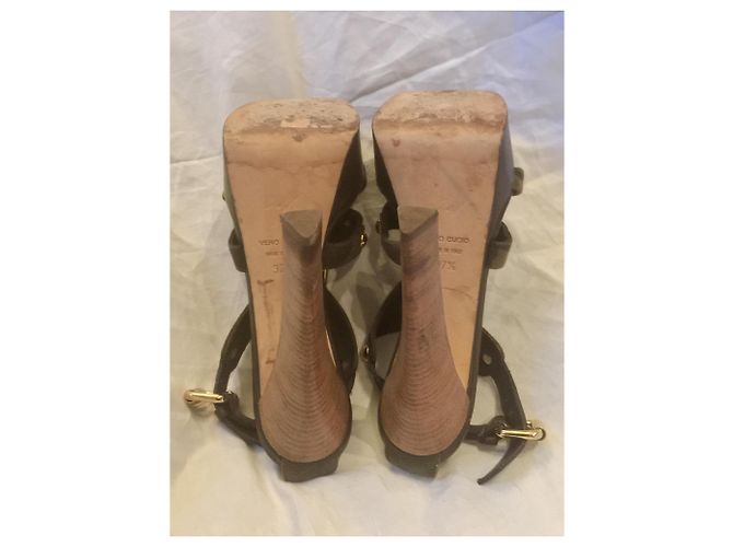 Giuseppe Zanotti Sandali con plateau mimetico Marrone Multicolore Cachi - vista 7