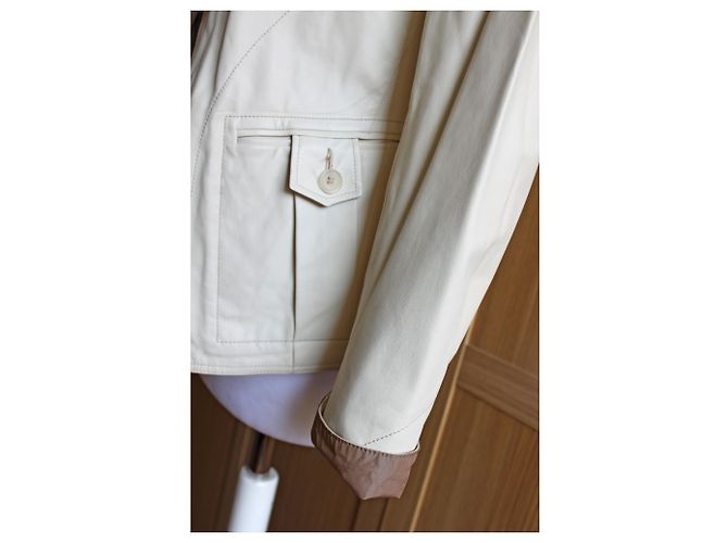 Jil Sander Lederjacke Beige - Ansicht 5