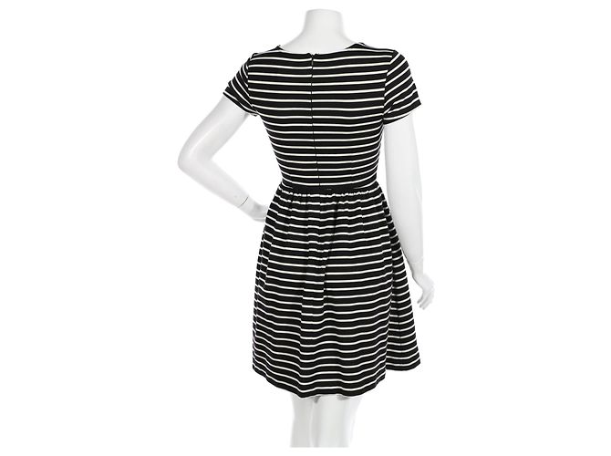 Autre Marque Peter Som Design Nation Kleid Schwarz Weiß Gestreift Blau - Ansicht 2