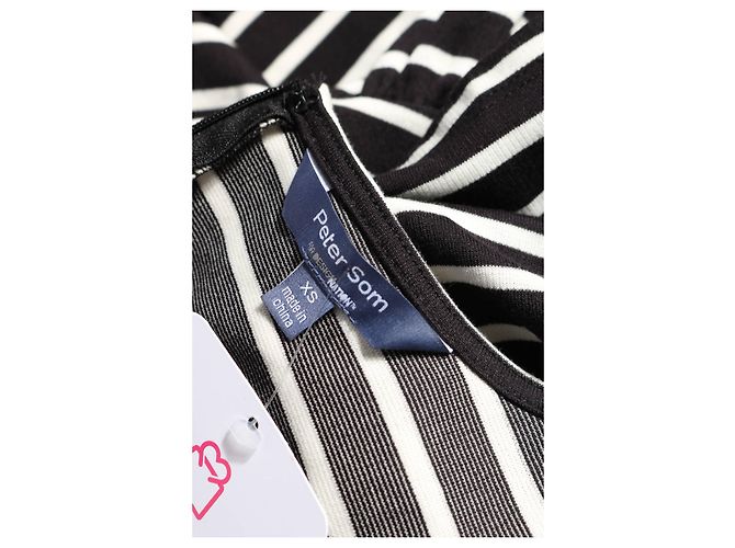Autre Marque Peter Som Design Nation Kleid Schwarz Weiß Gestreift Blau - Ansicht 3
