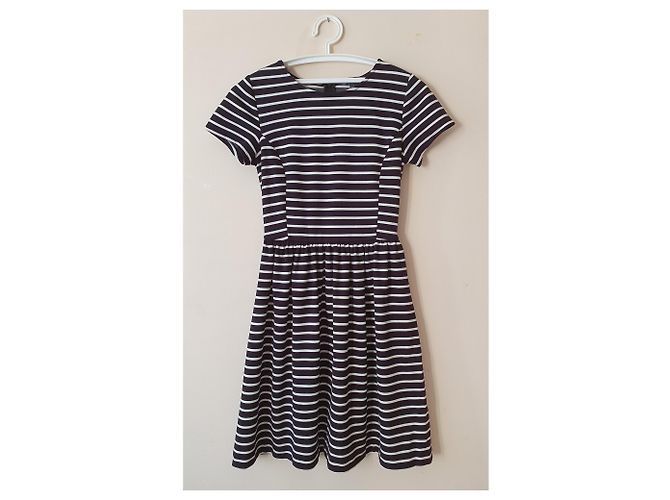Autre Marque Peter Som Design Nation Kleid Schwarz Weiß Gestreift Blau - Ansicht 4