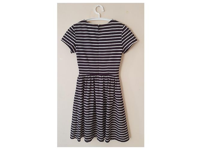 Autre Marque Peter Som Design Nation Kleid Schwarz Weiß Gestreift Blau - Ansicht 5