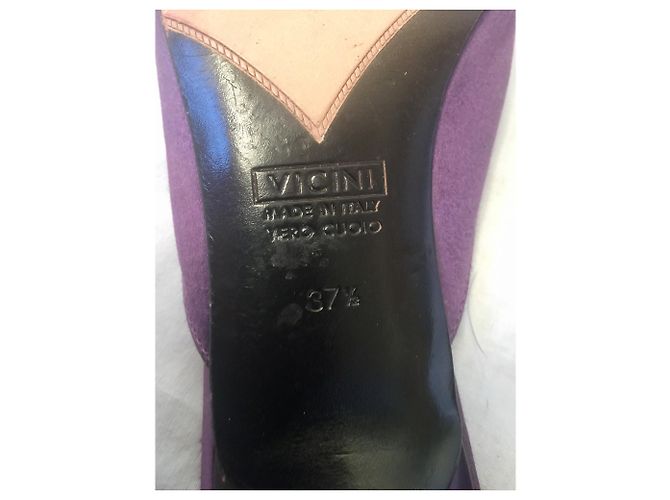 Mule Giuseppe Zanotti in Raso di Seta e Fiori in Pelle Viola Multicolore Porpora - vista 5
