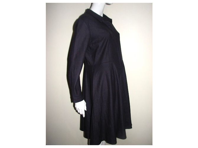 Cos Kaschmir-Mix Kleid mit Tartan Muster braun blau - Ansicht 2