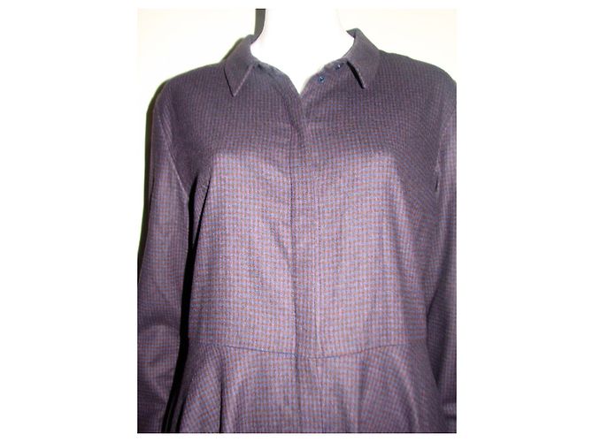 Cos Kaschmir-Mix Kleid mit Tartan Muster braun blau - Ansicht 4
