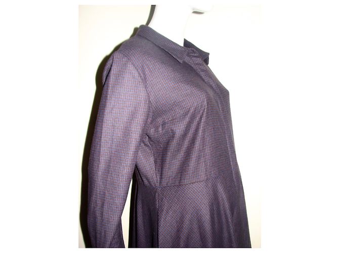 Cos Kaschmir-Mix Kleid mit Tartan Muster braun blau - Ansicht 5