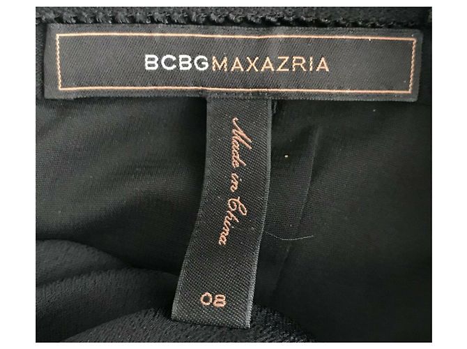Bcbg Max Azria Schwarzes Satinkleid mit einer Schulter Golden - Ansicht 4