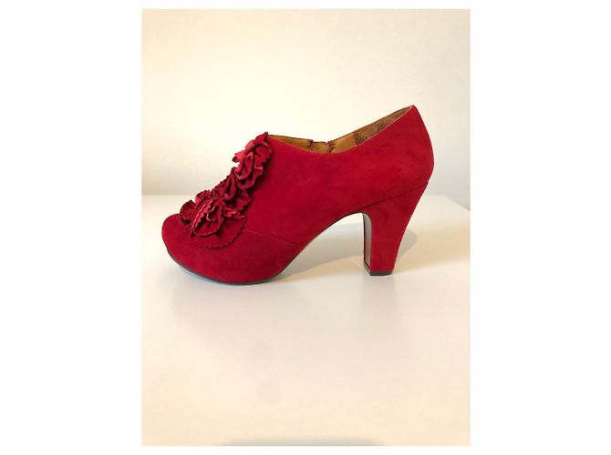 Botines Chie Mihara Clotilde en ante rojo Roja - vista 2