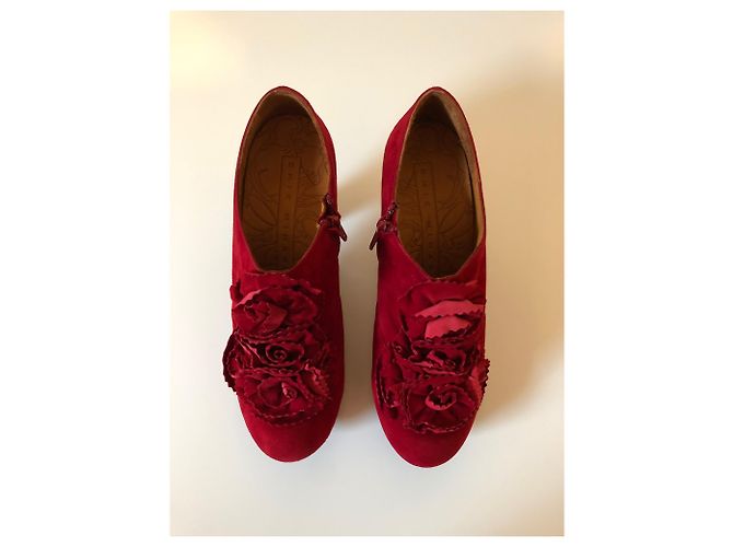 Botines Chie Mihara Clotilde en ante rojo Roja - vista 3