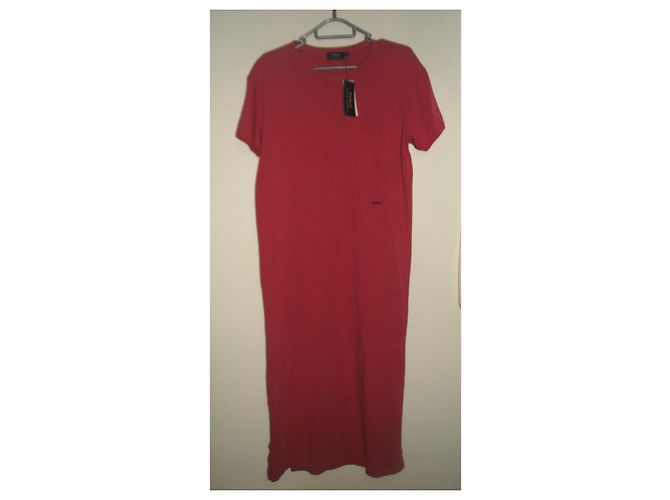 Vestido largo de algodón rojo Polo Ralph Lauren Roja - vista 7