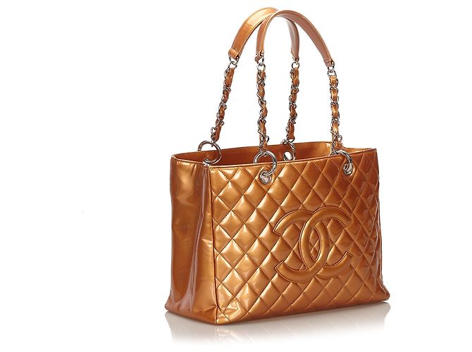 Chanel Brown Lackleder Grand Einkaufstasche Braun Hellbraun - Ansicht 2
