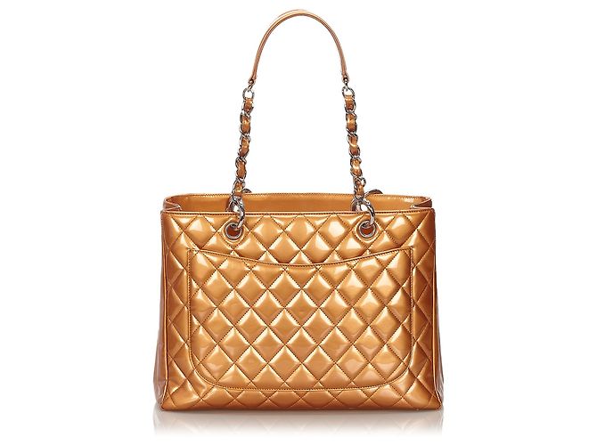 Chanel Brown Lackleder Grand Einkaufstasche Braun Hellbraun - Ansicht 3