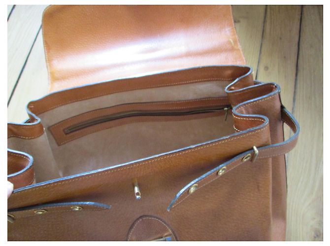 Borsa a mano Lancel in pelle color caramello - vista 6