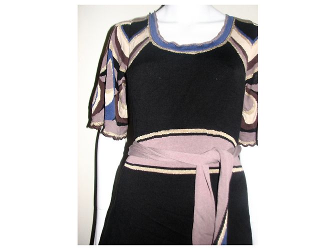 Vestido mini Temperley London de seda negro con estampado pavo real Multicolor - vista 4