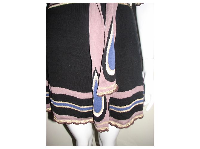 Vestido mini Temperley London de seda negro con estampado pavo real Multicolor - vista 5