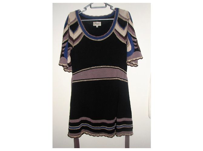 Vestido mini Temperley London de seda negro con estampado pavo real Multicolor - vista 6