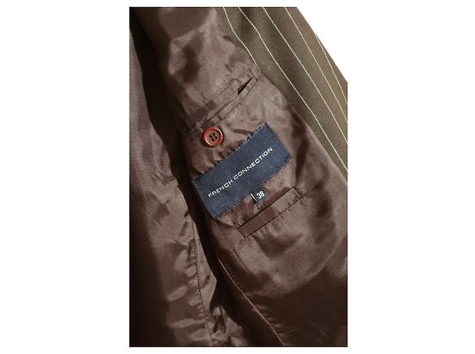 French Connection striped wool blazer brown Multiple colors - view 3