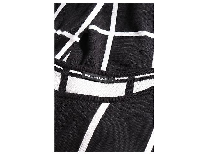Vestido Marimekko Negro Blanco Algodón Viscosa S - vista 3